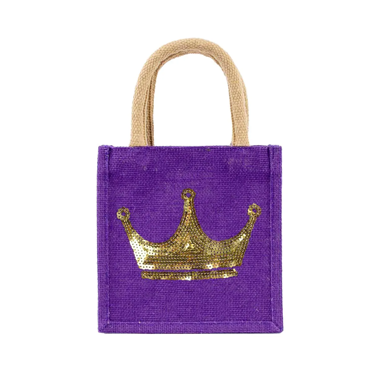 Purple and Gold Sequin Crown Gift Bag