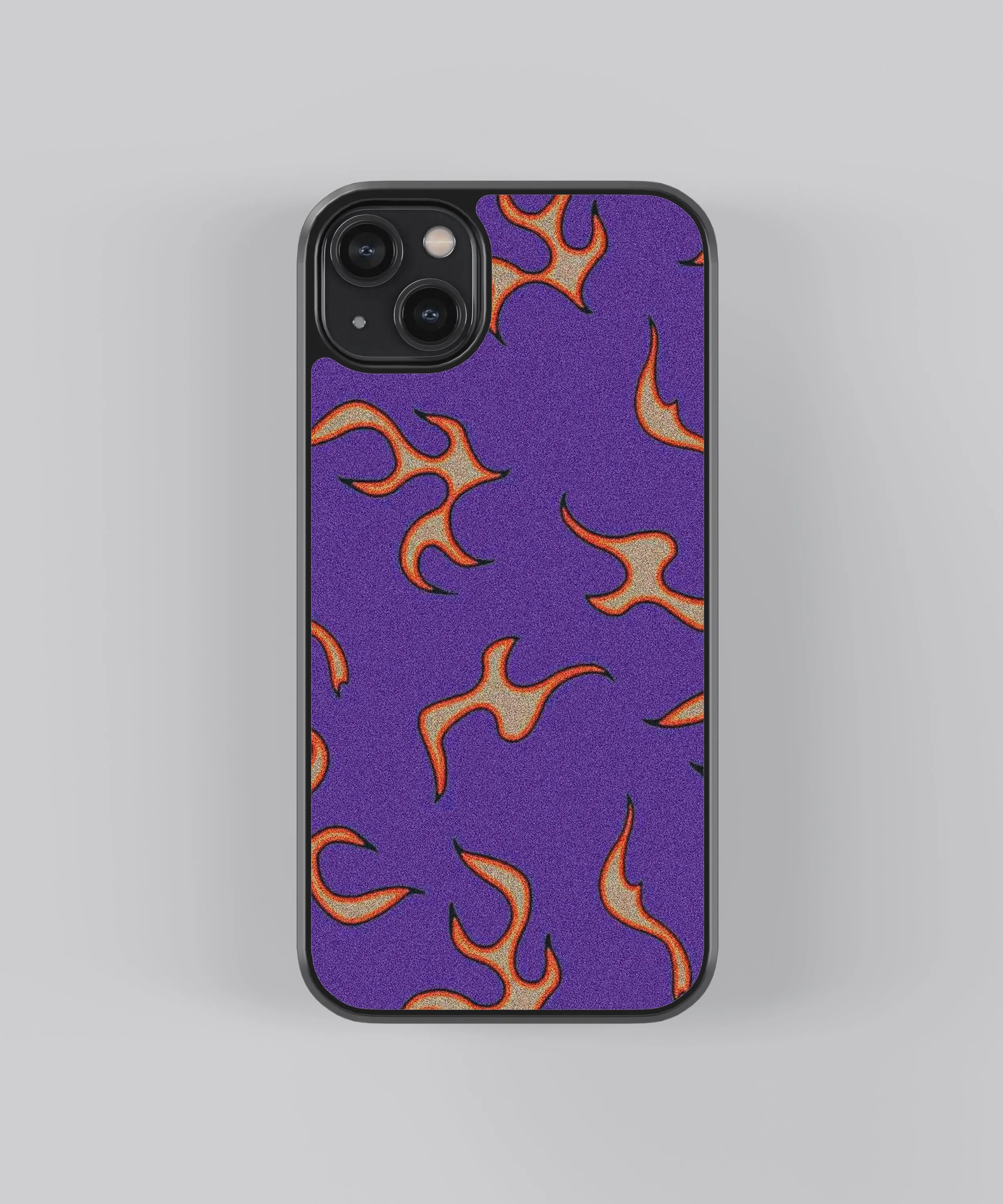 Purple Flames Pattern Abstract Glass Phone Case Cover