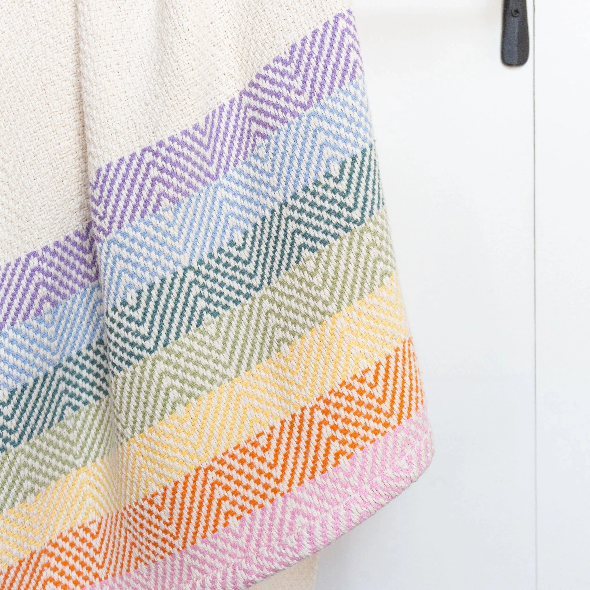 Rainbow Handwoven Cotton Baby Blanket