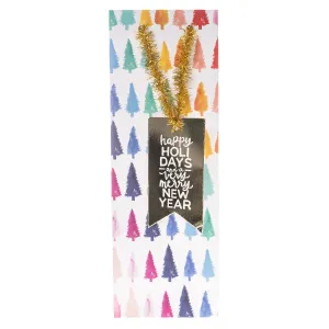 Rainbow Trees Holiday Wine Gift Bag