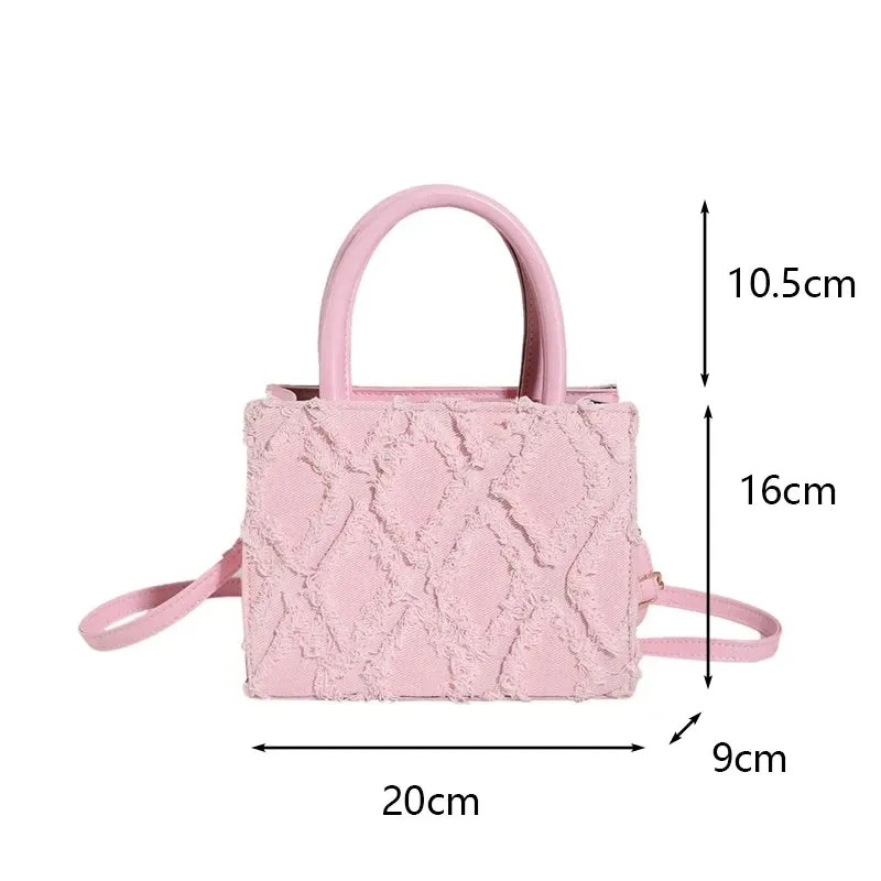 Ripped Satchel Shoulder Crossbody Strap Handbag