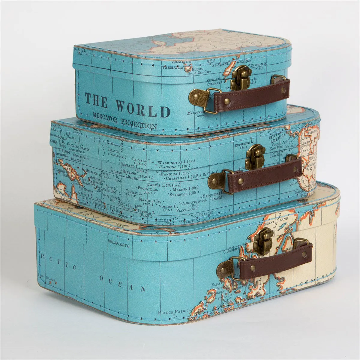 RJB Stone Vintage Map Suitcase