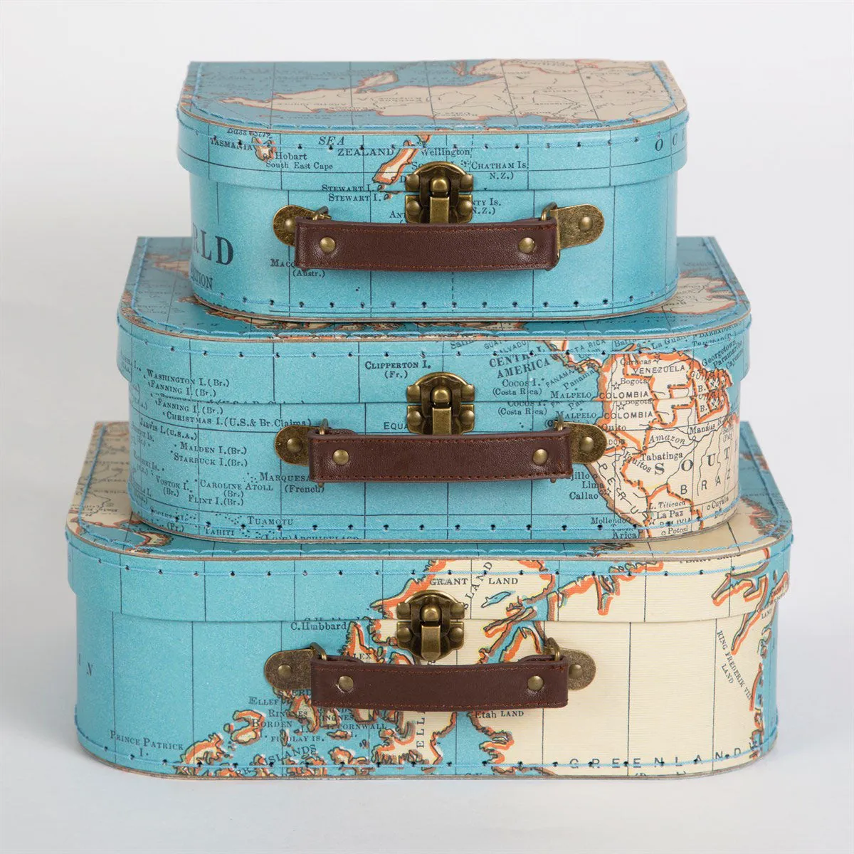 RJB Stone Vintage Map Suitcase