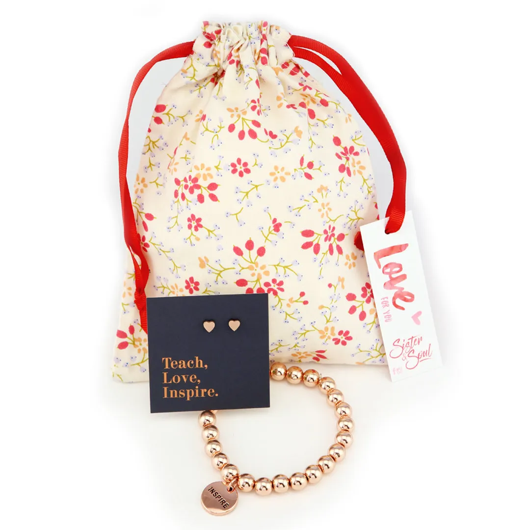 Rose Gold & Floral - Teach Love Inspire - Gift Bundle (R10)