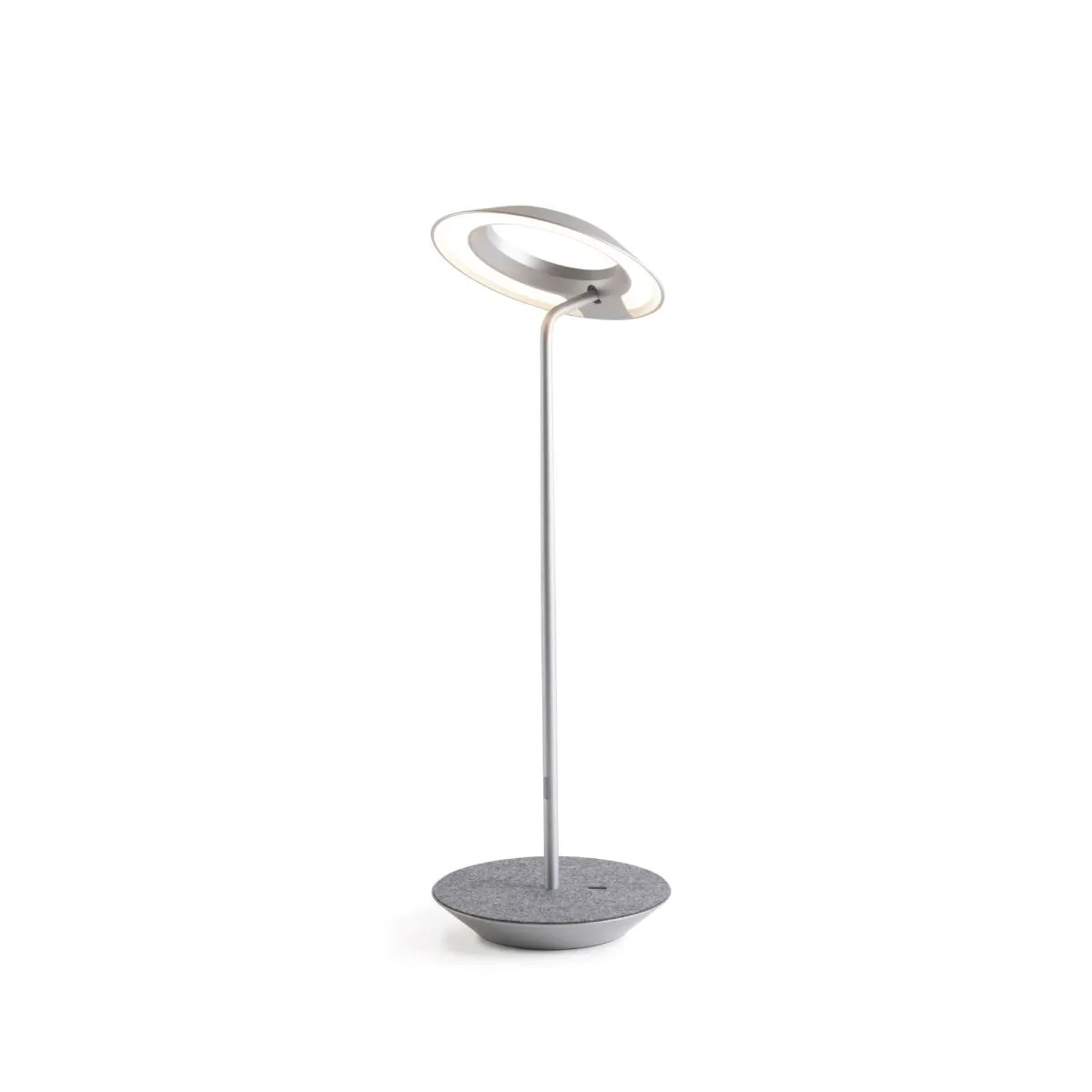 Royyo Silver With Oxford Felt Modern LED Desk Lamp with USB Port