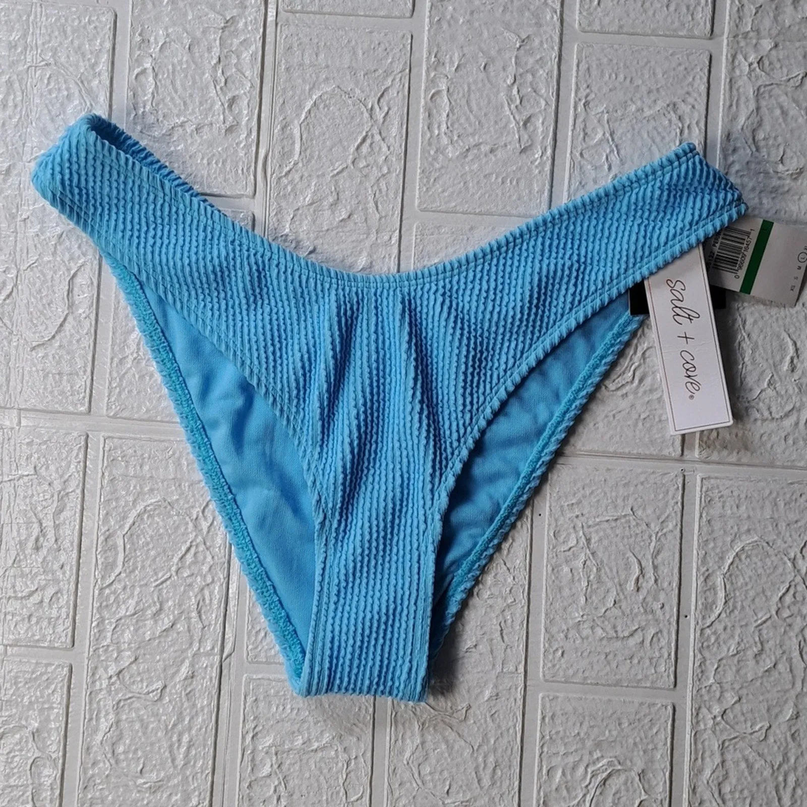 Salt   Cove Sandy Scoop Hipster Bikini Swim Bottoms Blue Periwinkle