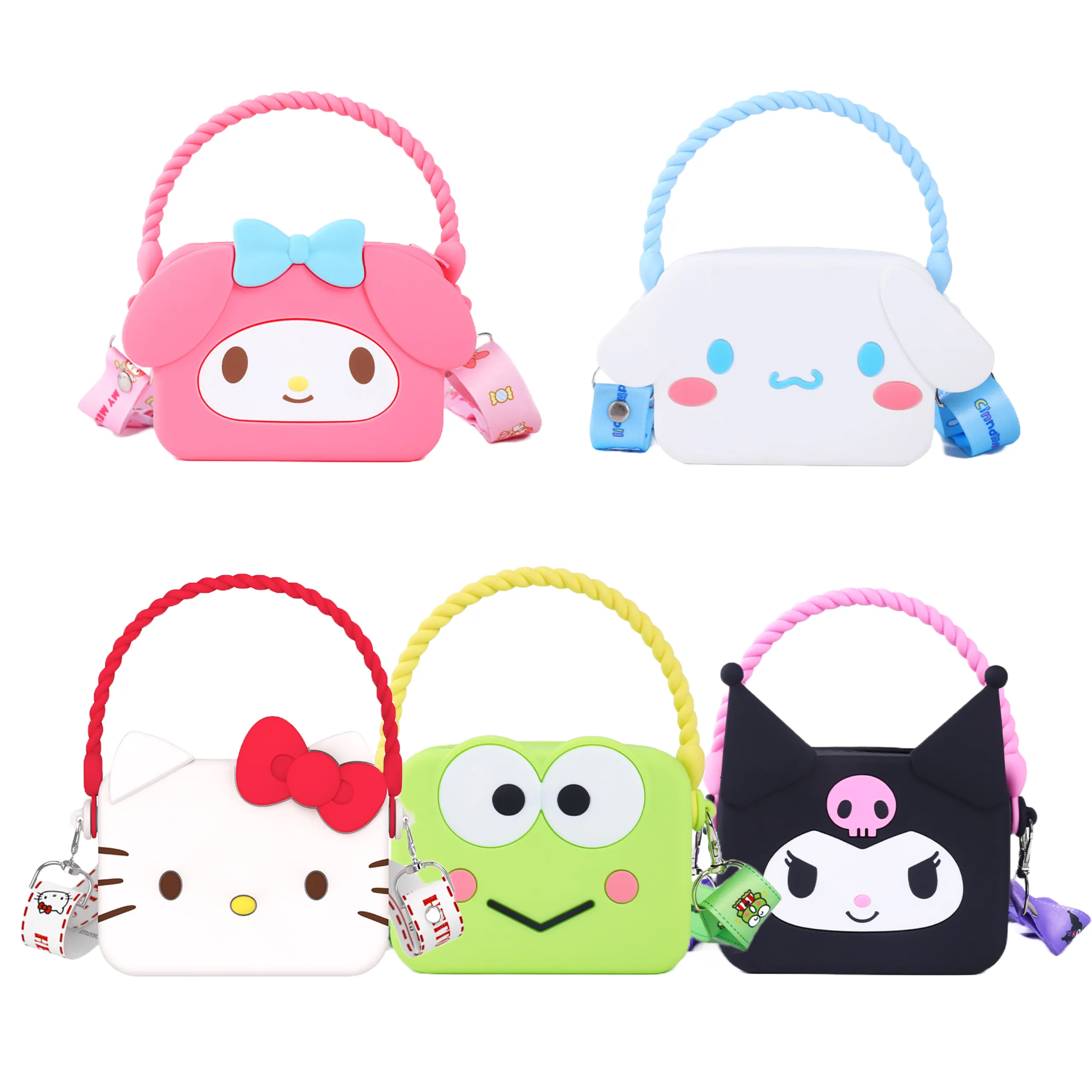 Sanrio Characters Licensed Cinnamoroll Hello Kitty Kuromi My Melody KeroKeroKeroppi Cross Body Hand Bag With Top Handle