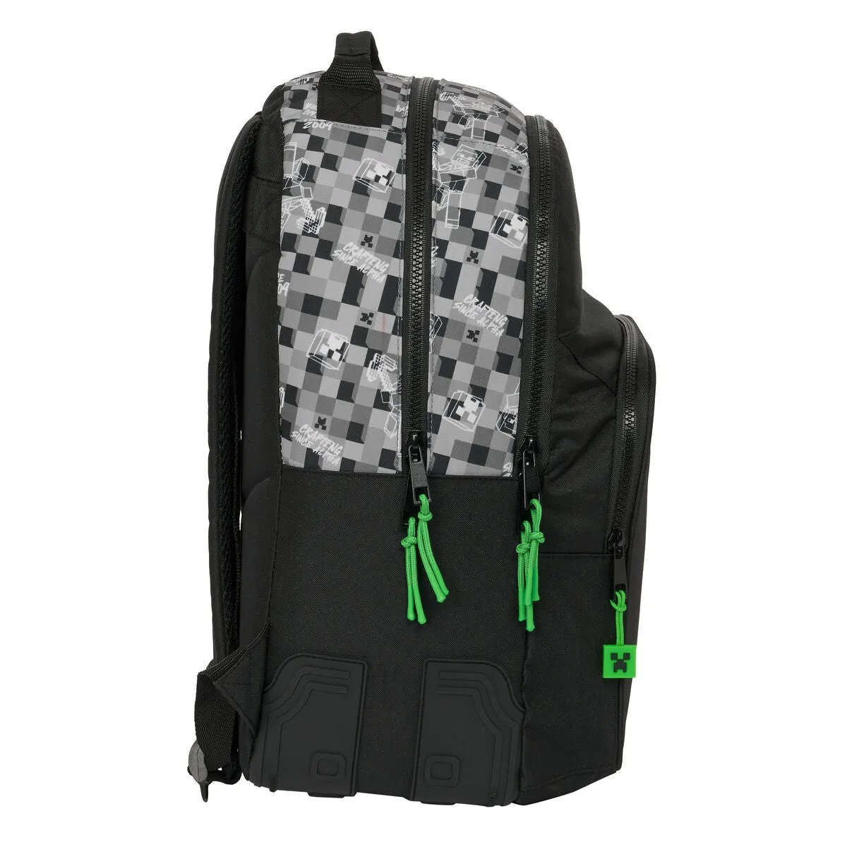 School Bag Minecraft Black Green Grey 32 x 42 x 15 cm