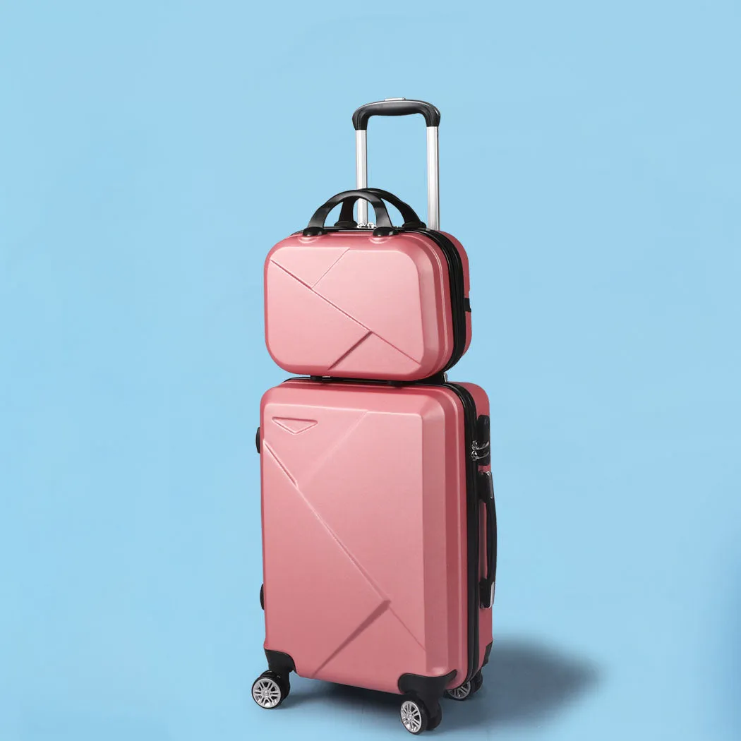 Set of 2 20"Travel Luggage Set - Rose Gold