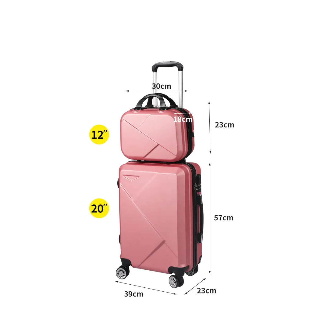 Set of 2 20"Travel Luggage Set - Rose Gold