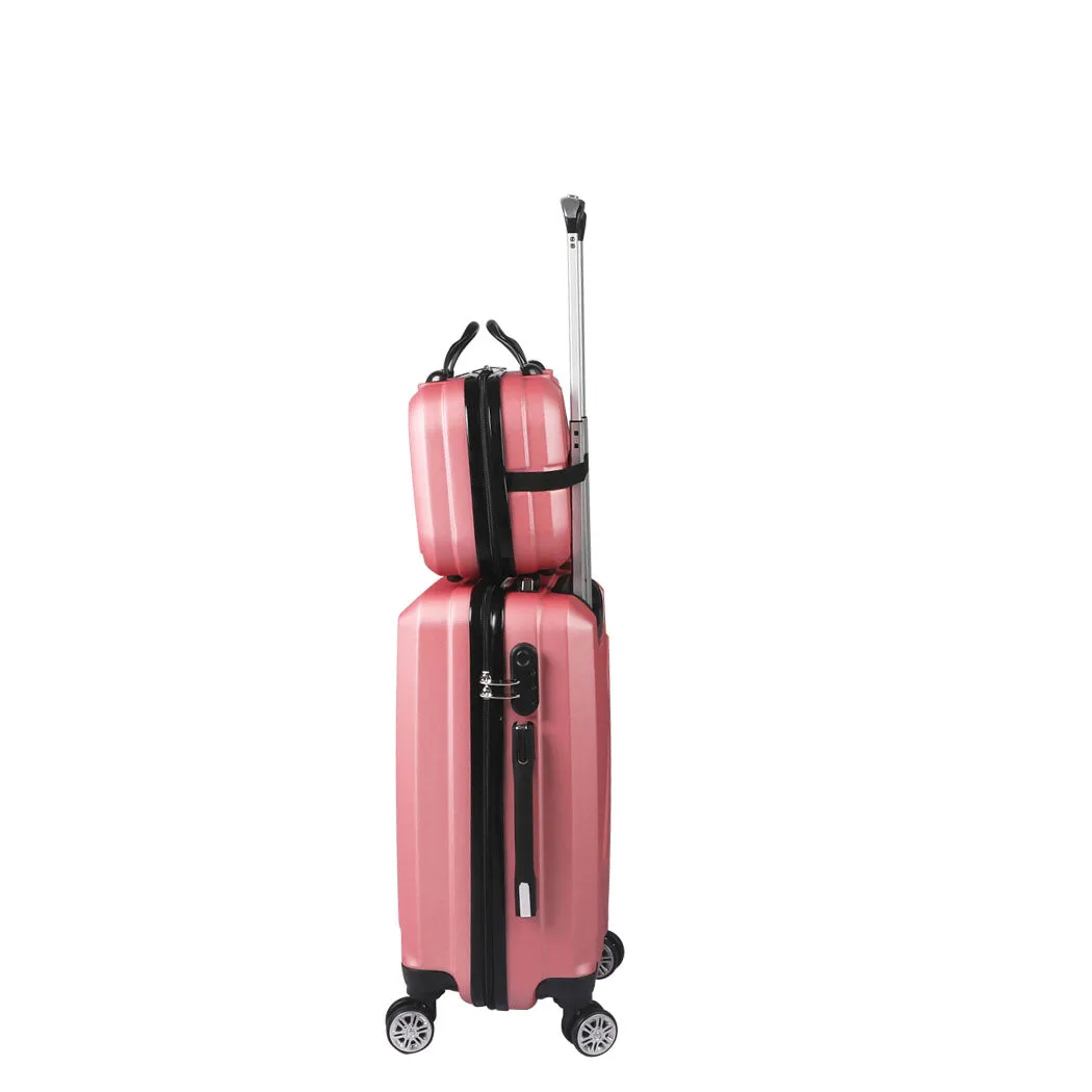 Set of 2 20"Travel Luggage Set - Rose Gold