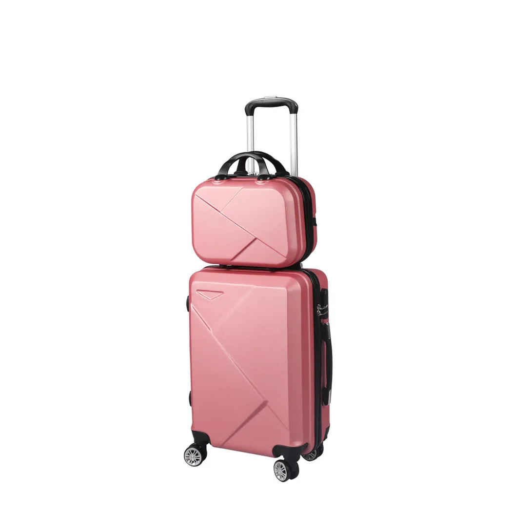 Set of 2 20"Travel Luggage Set - Rose Gold