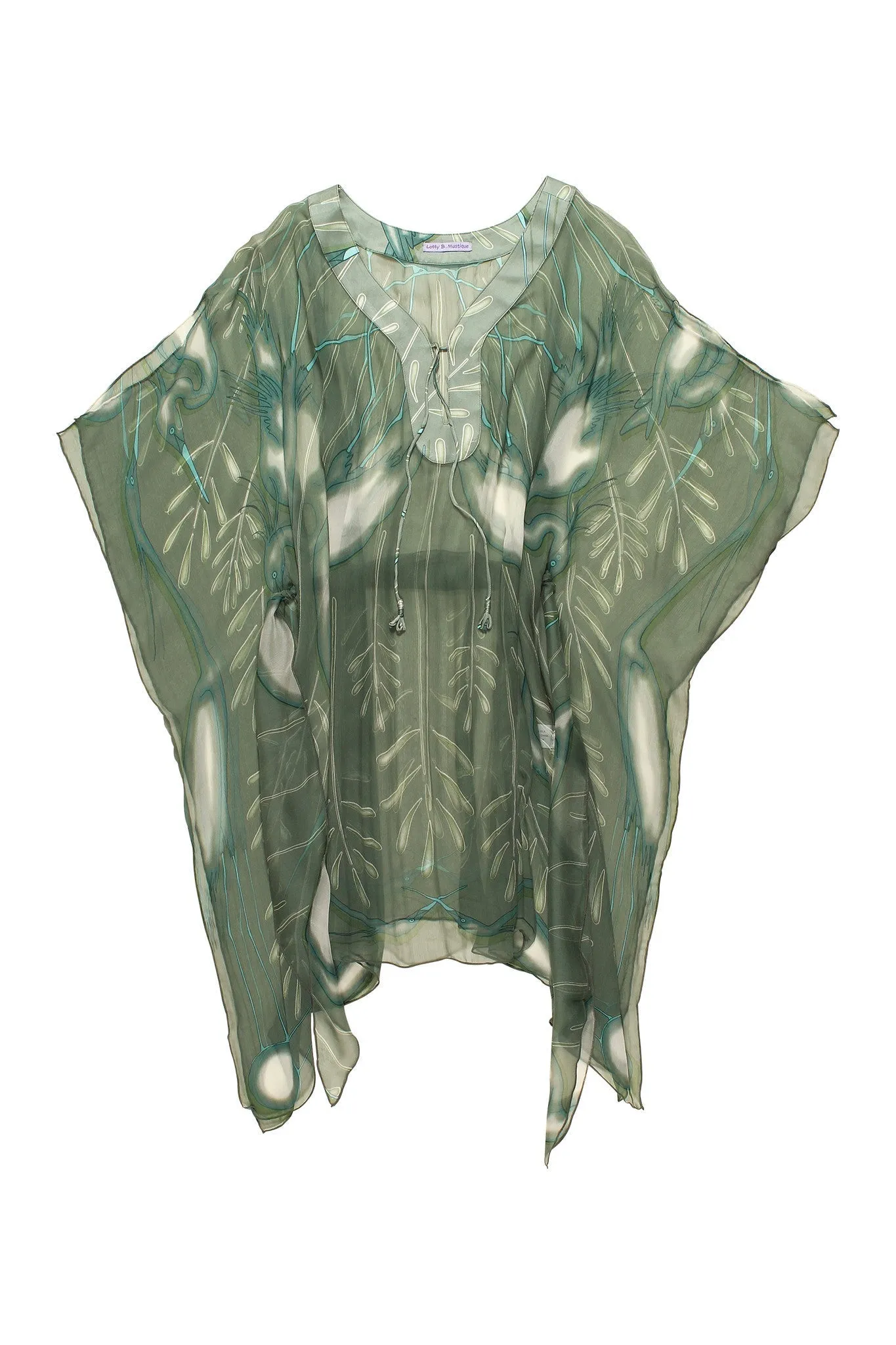 Silk Chiffon Cosima Kaftan EGRET