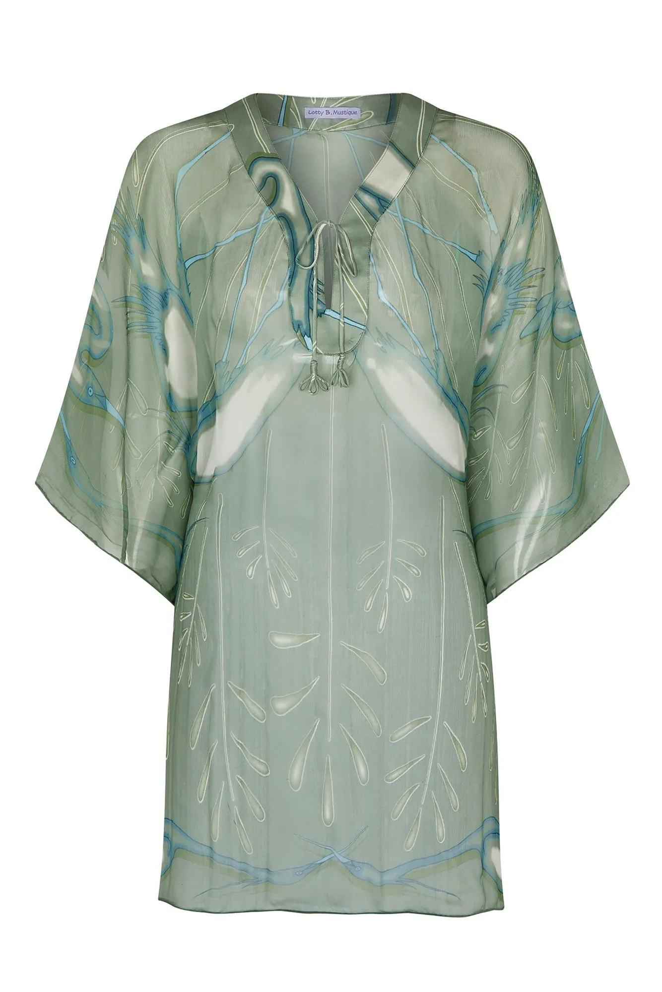 Silk Chiffon Cosima Kaftan EGRET