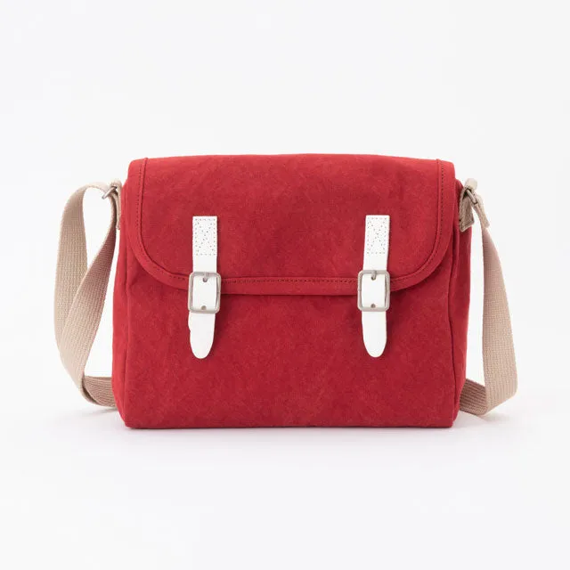 Small Shoulder Bag - Postal Mail Carrier Bag Design 2 / Red -, Cross Body Bag