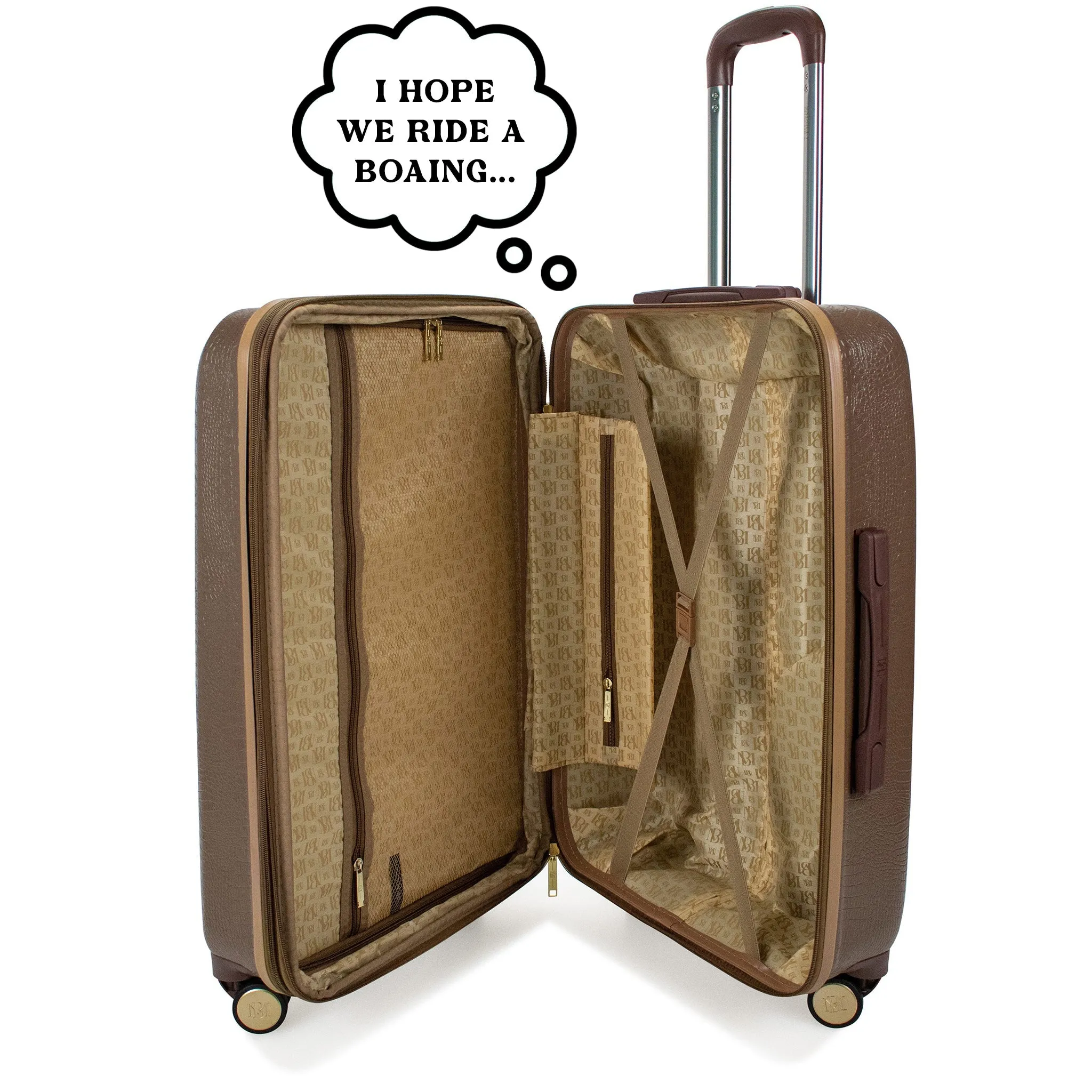 Snakeskin 3 Piece Expandable Classy Luggage Set