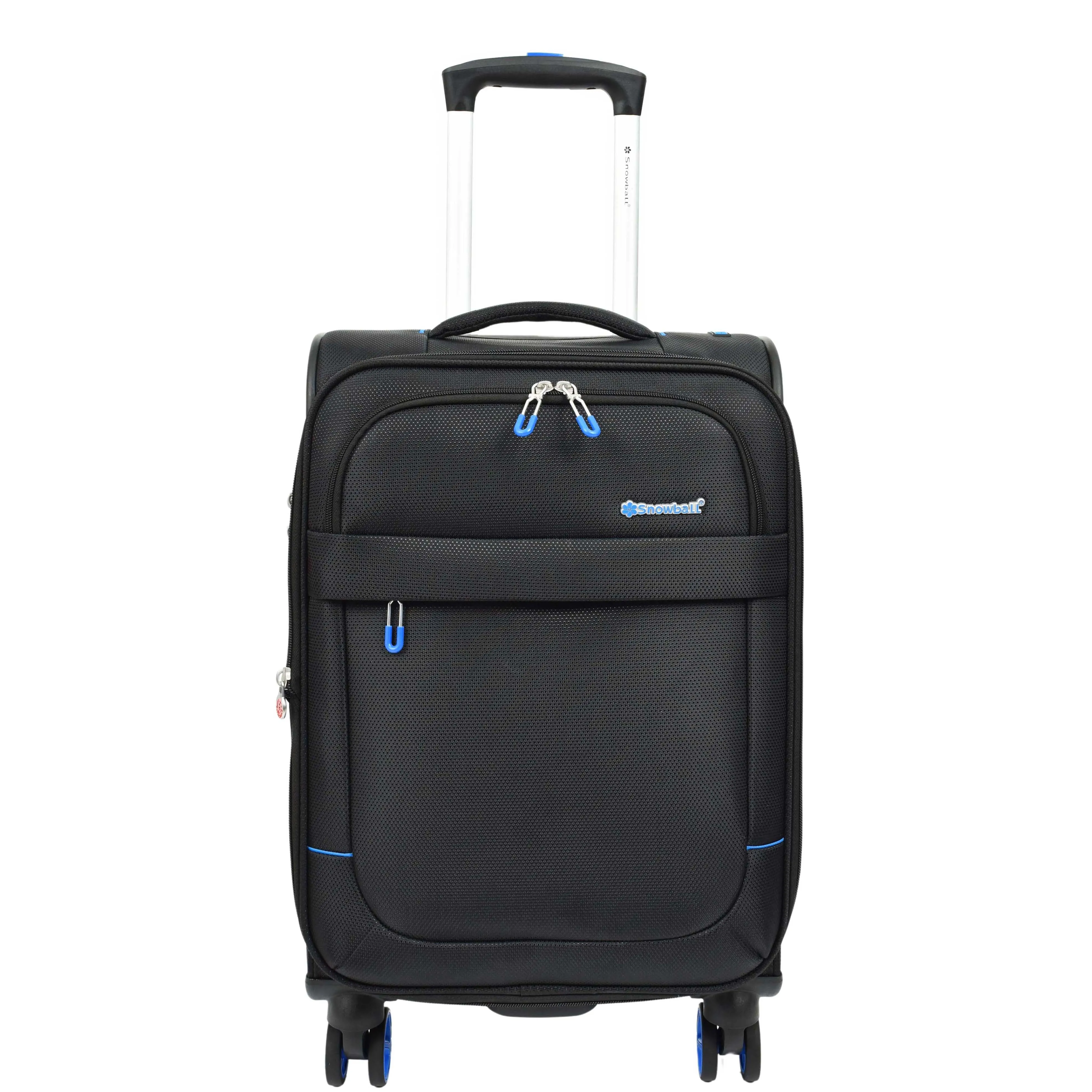 Soft Suitcase 8 Wheel Expandable Lightweight Orion Cabin Size Bags Black