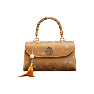 Song Brocade Silk Bamboo Handle Handabag