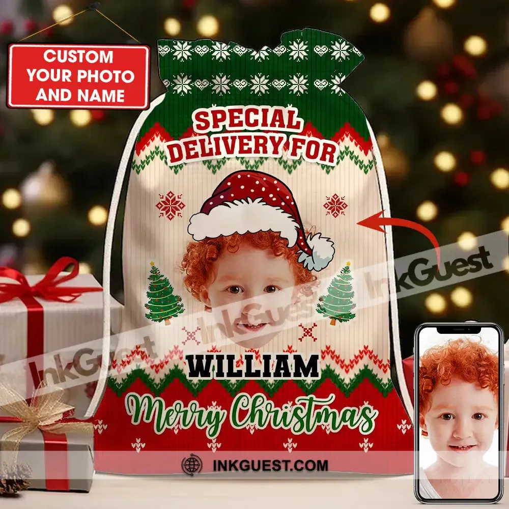 Special Delivery For Kid Personalized Christmas String Bag