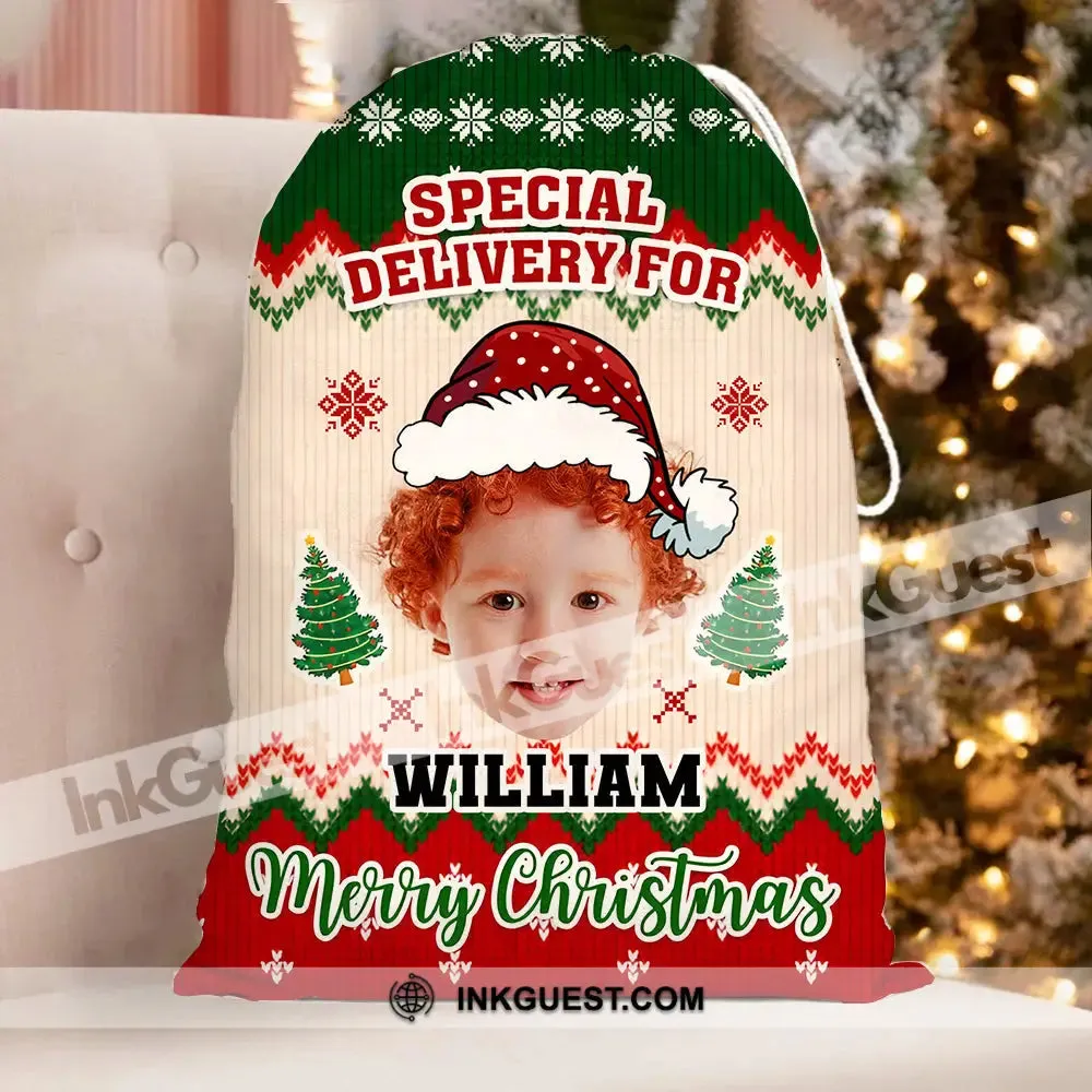 Special Delivery For Kid Personalized Christmas String Bag