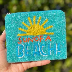 Sun Of Beach Beaded Coin Purse