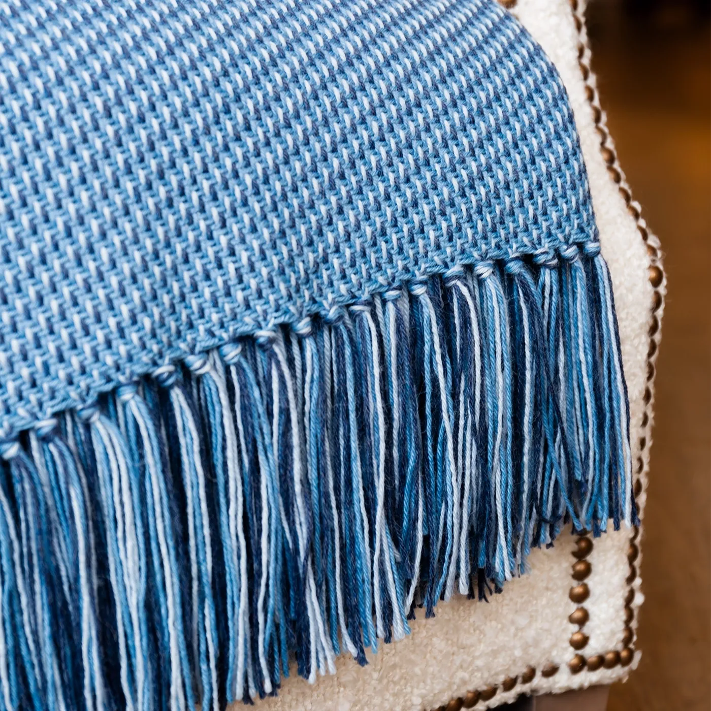 Tidal Blue No.2 Handwoven Alpaca Throw