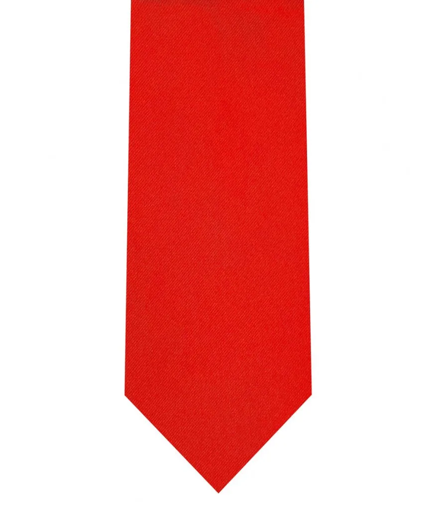 Tie & Pocket Square - Bright Red