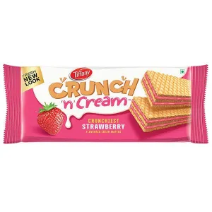 TIFFANY CRUNCH N CREAM STRAWBERRY WAFERS 75GM