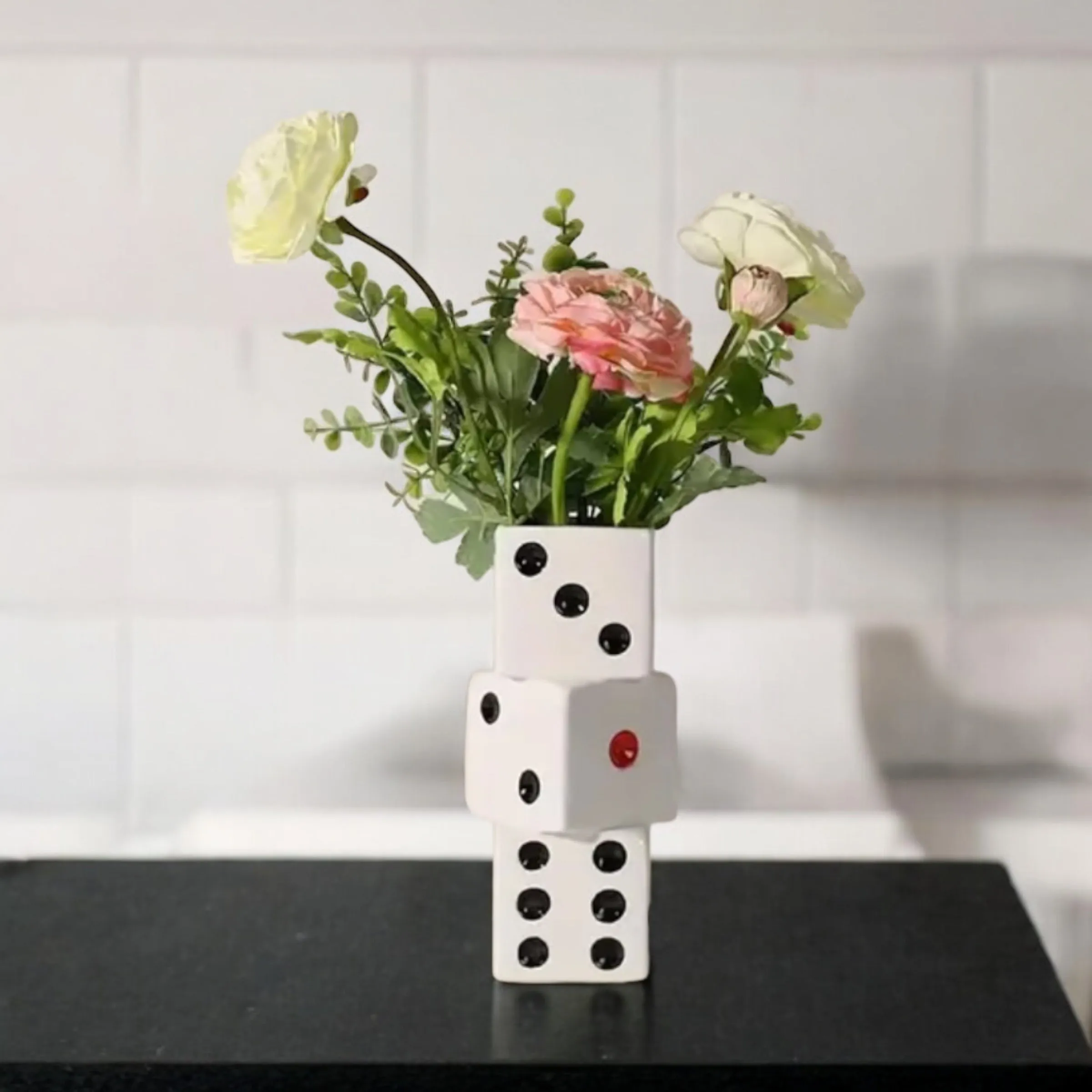 Unique Ceramic Dice Vase