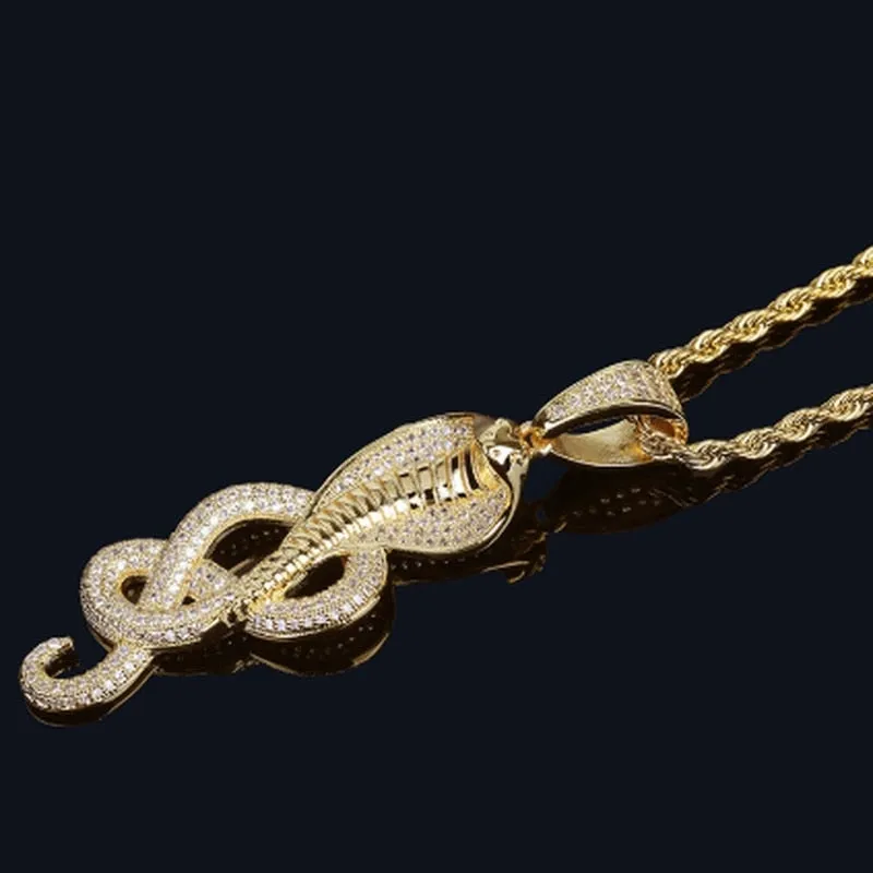 Unique Cobra Snake Gold Necklace