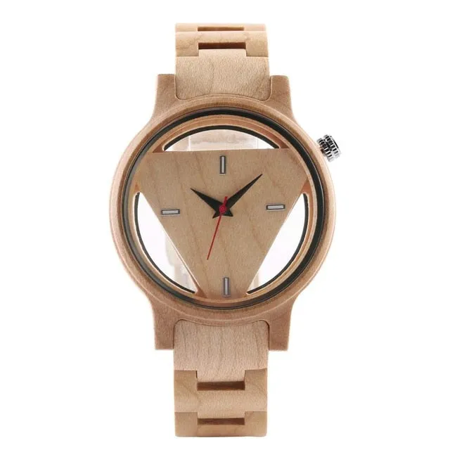 Unique Geometric Triangle Wood Watch