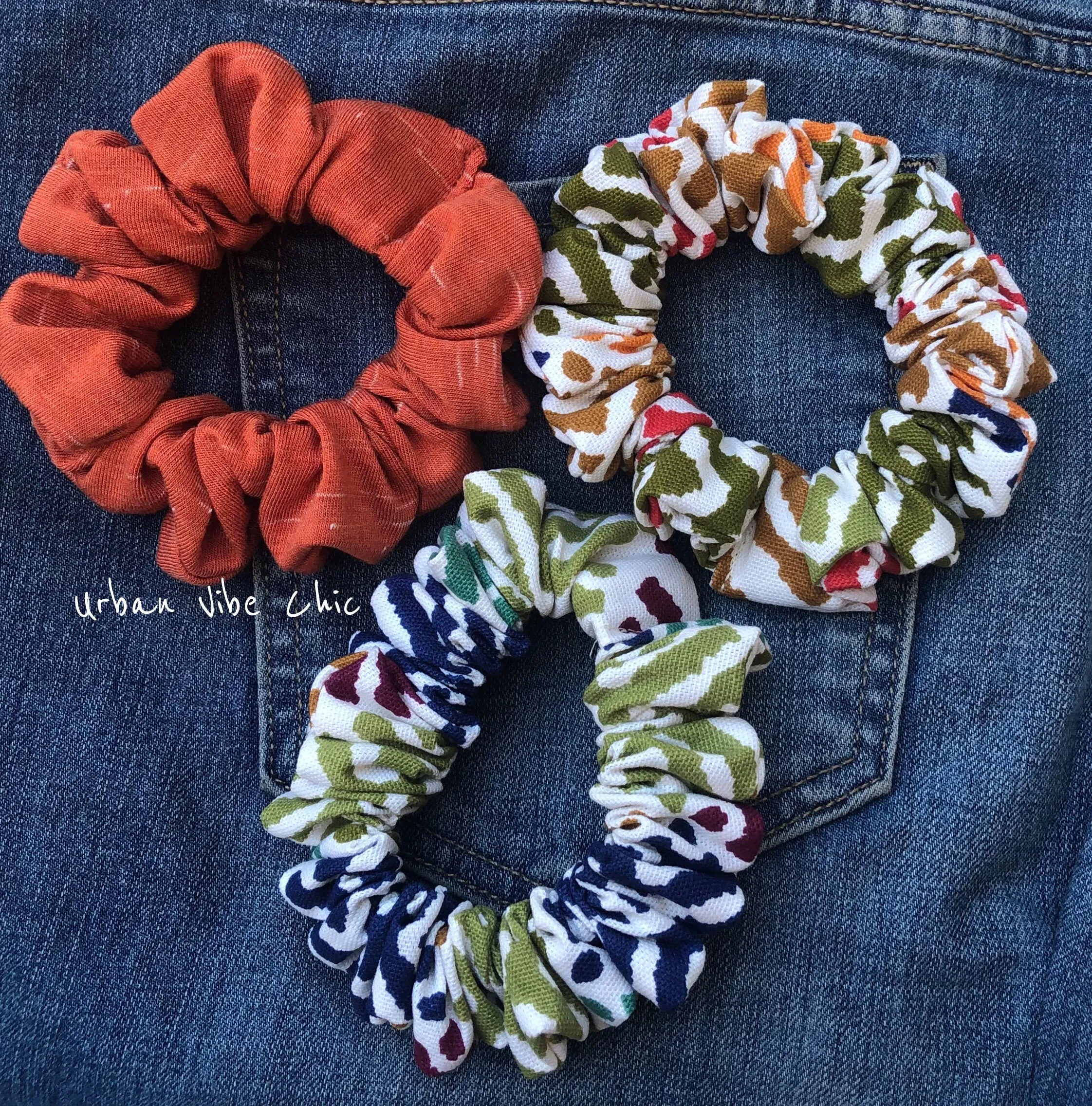 Unique Hair Scrunchies -  Burned Orange