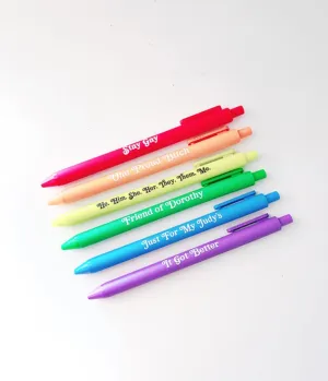 Unique Vintage Rainbow Pride Pen Set