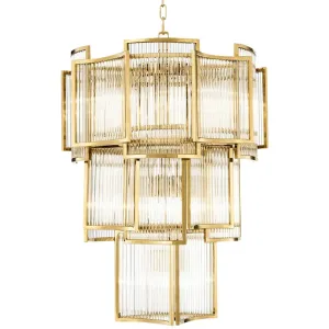 Vasiliki Art Deco Pane Glass Chandelier