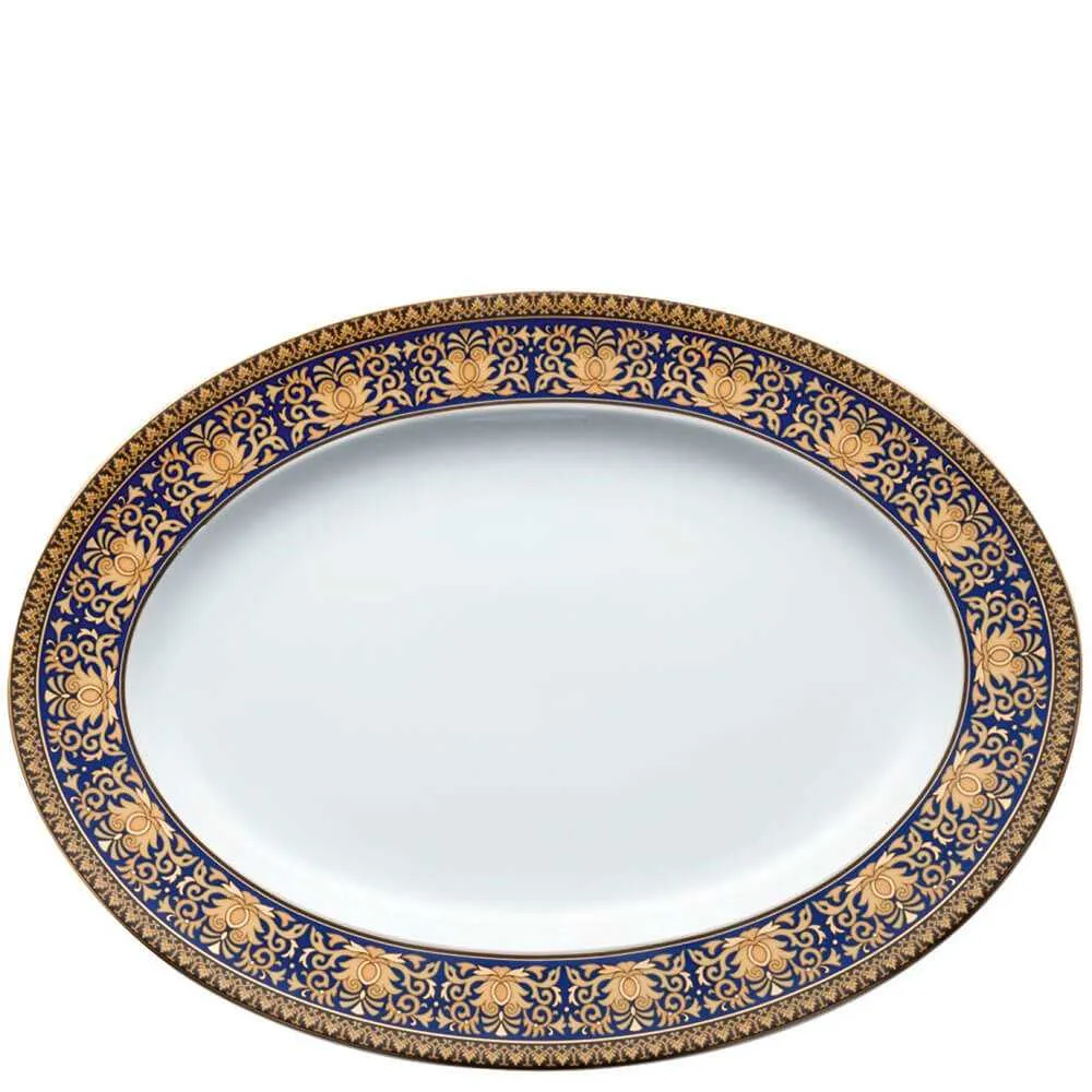 Versace meets Rosenthal Medusa Blue Oval platter 34x24.5 cm.