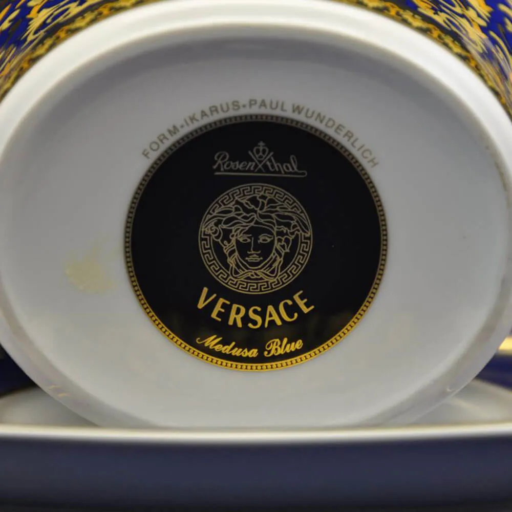 Versace meets Rosenthal Medusa Blue Oval platter 34x24.5 cm.