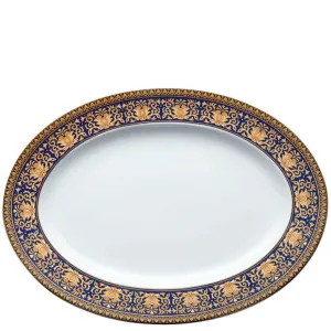 Versace meets Rosenthal Medusa Blue Oval platter 34x24.5 cm.