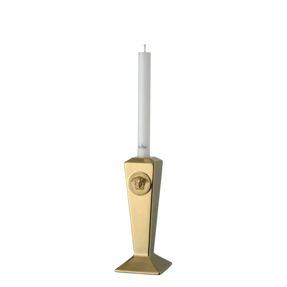 Versace meets Rosenthal Medusa Gold Candleholder H. 20 cm. gold w/ candle