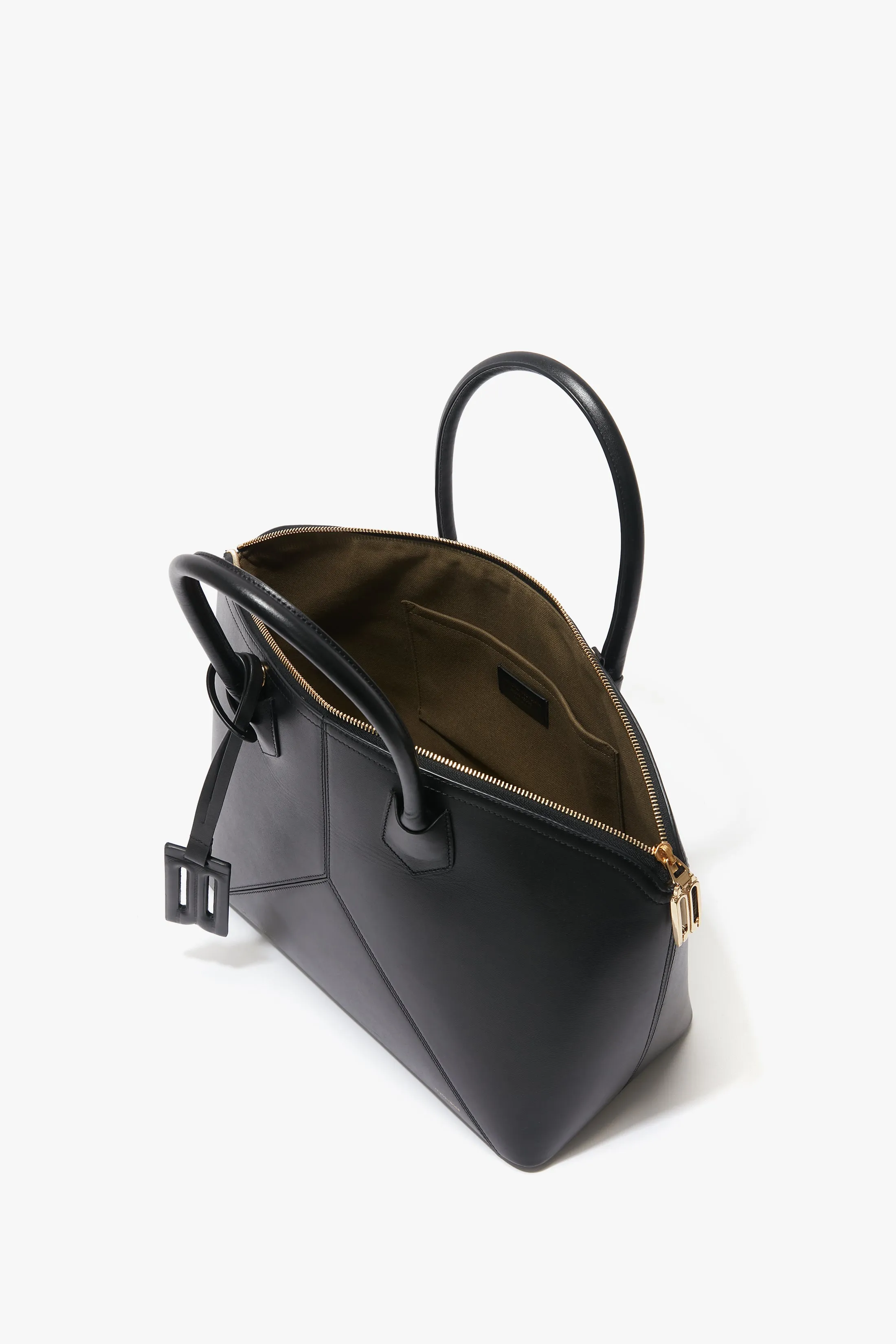 Victoria Top Handle Bag In Black Leather