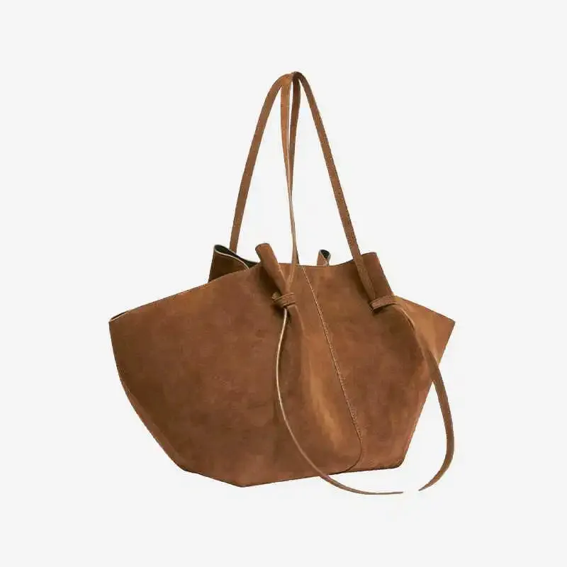 Vintage Suede Top-handle Big Shopper Bag