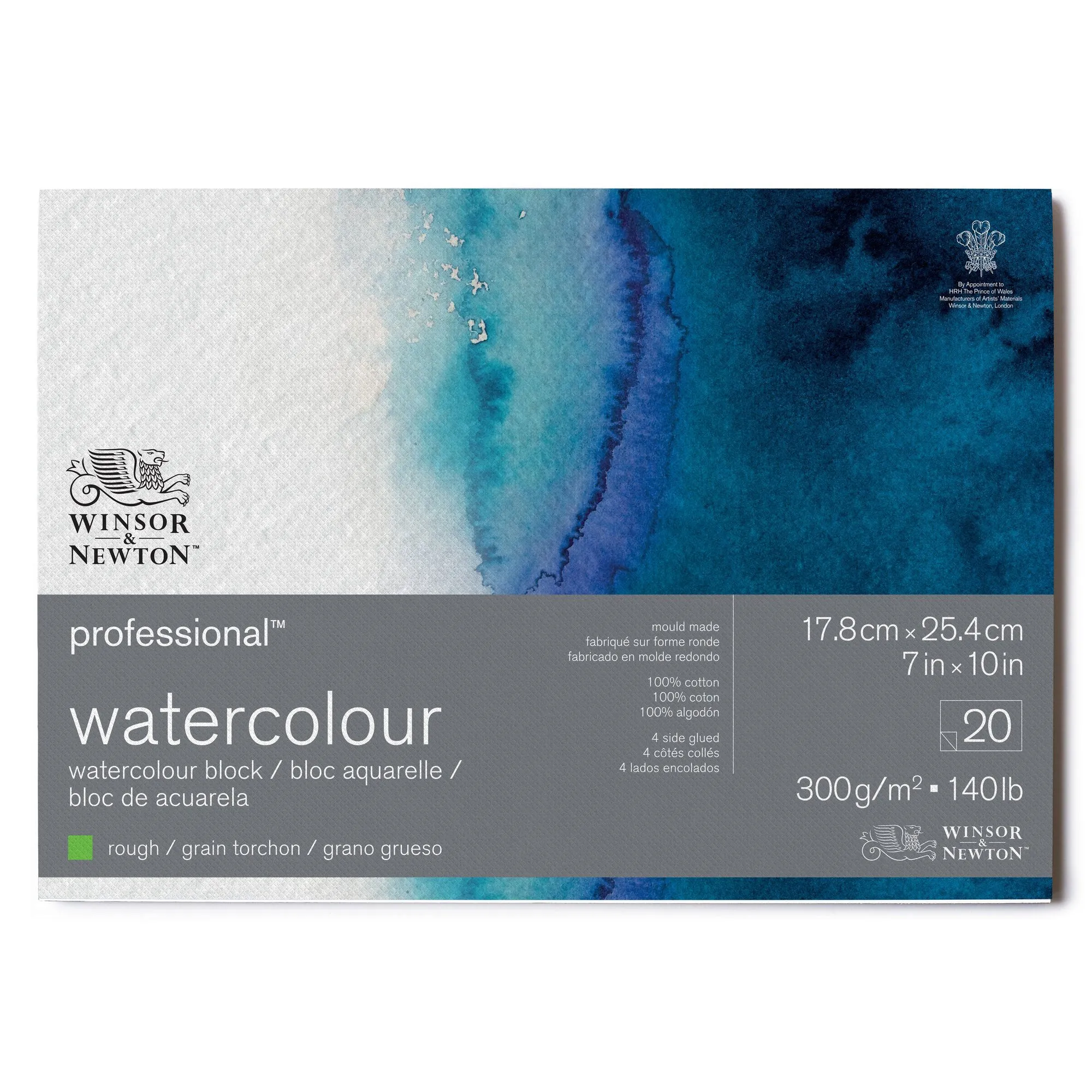 Winsor & Newton Professional Watercolour Block - 300gsm/140Ib - 20 Sheets - Rough