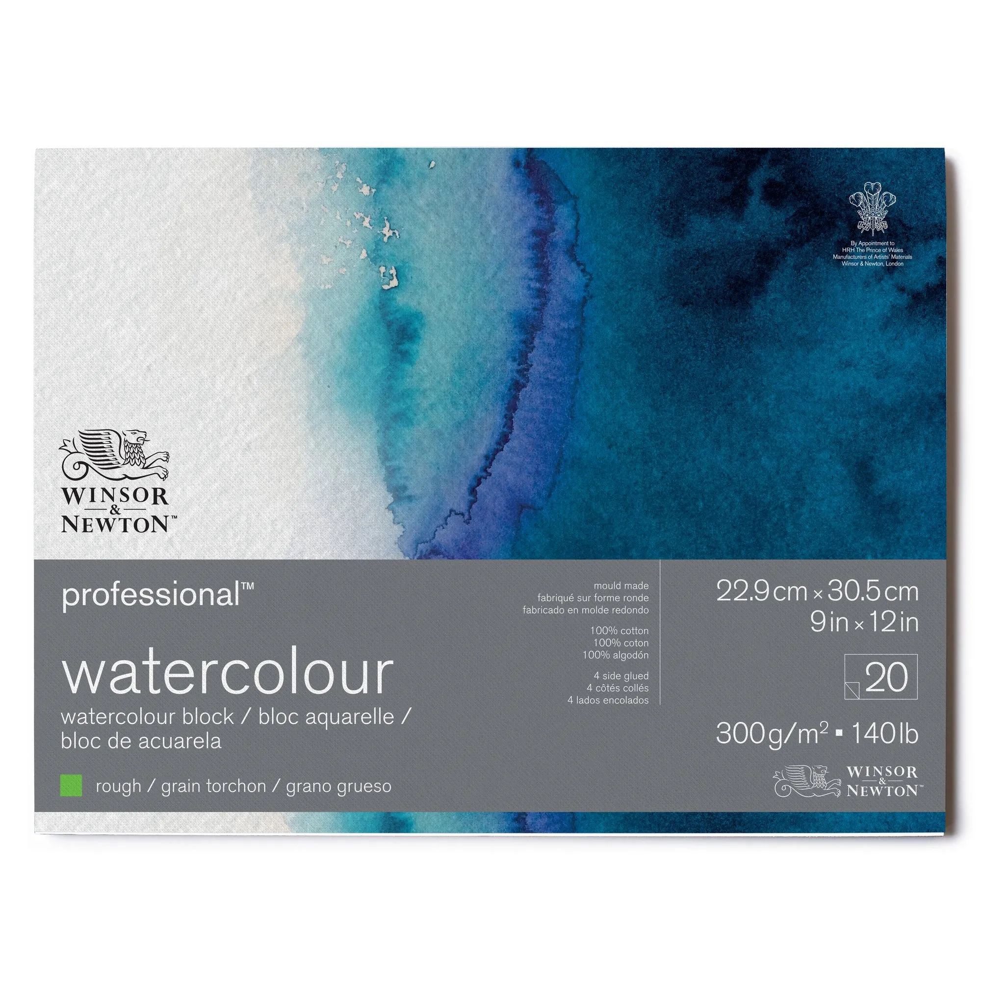 Winsor & Newton Professional Watercolour Block - 300gsm/140Ib - 20 Sheets - Rough