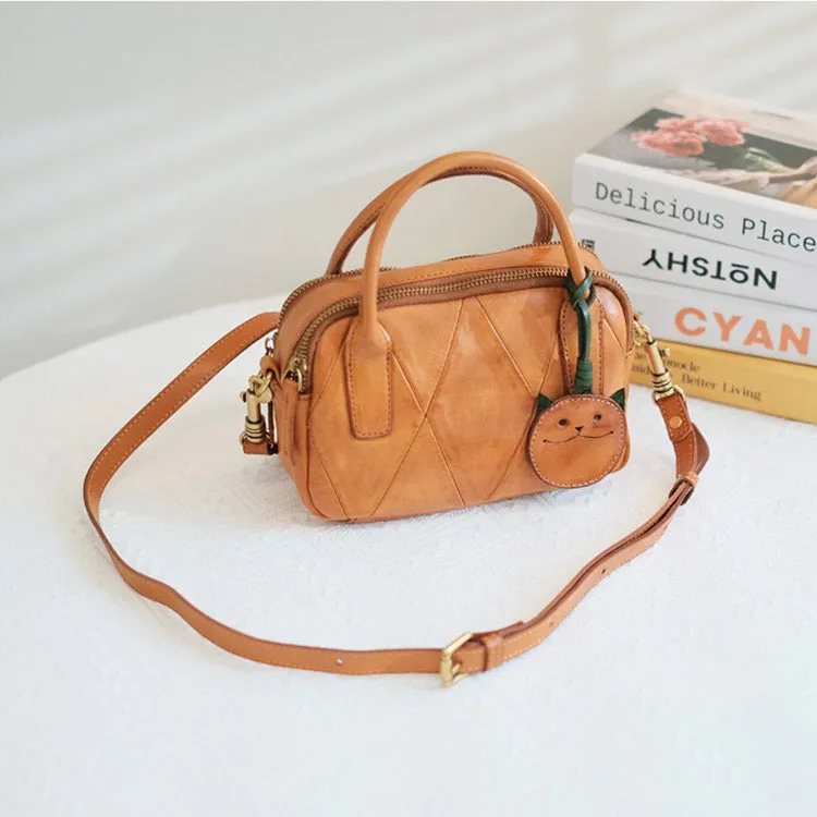 Womens Cute Small Leather Crossbody Purse Top Handle Handbag