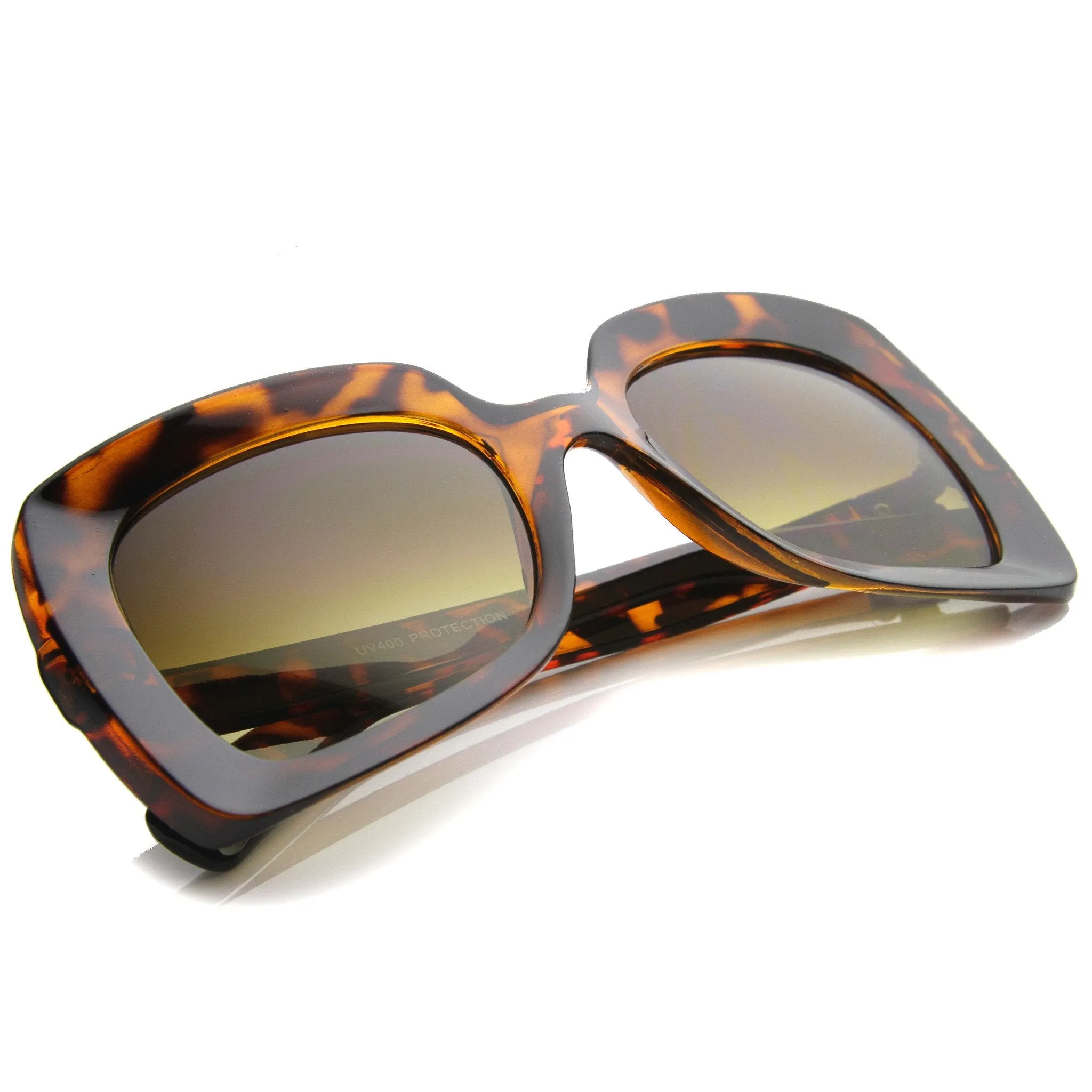 Women's Deep Square Butterfly Frame Oversize Sunglasses A019