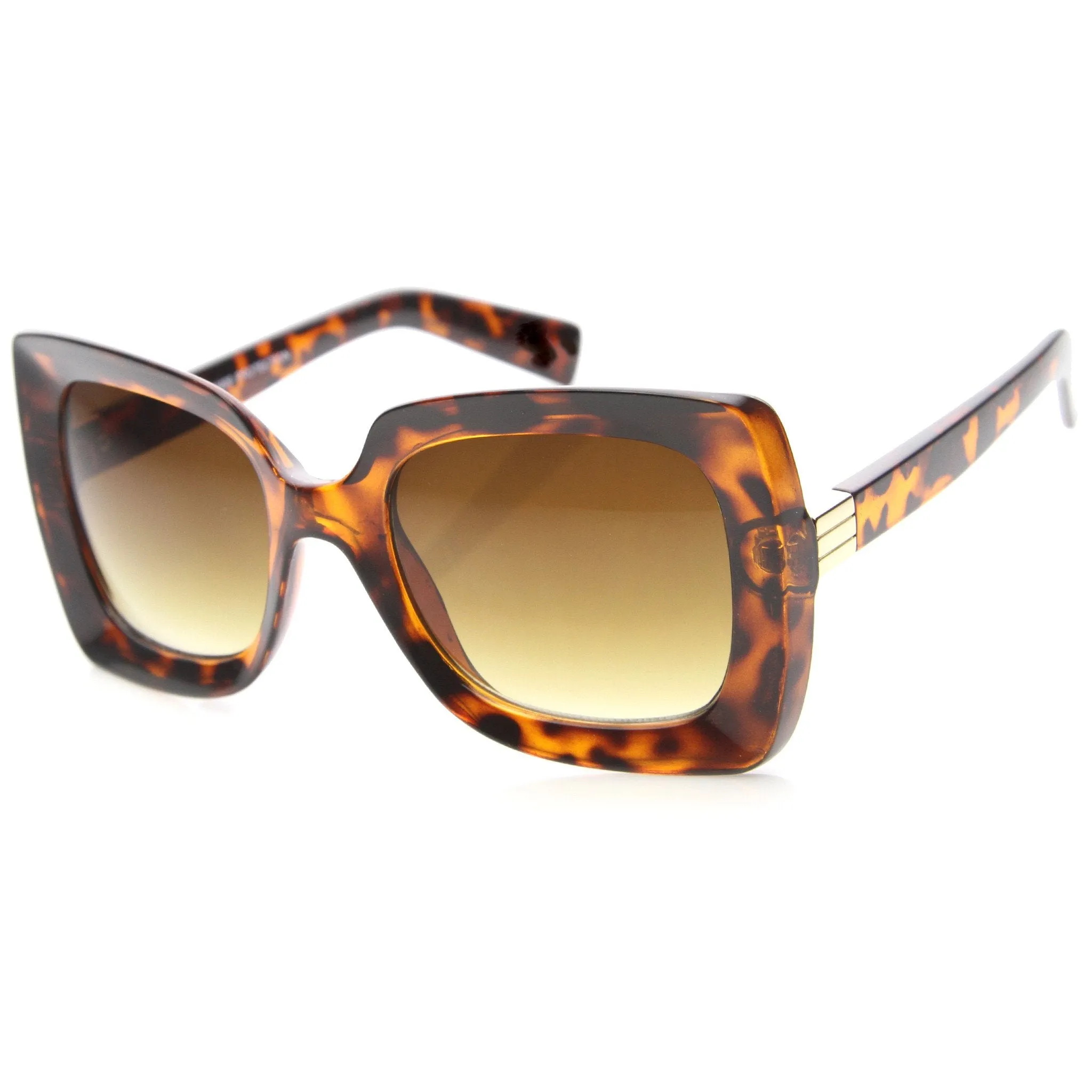 Women's Deep Square Butterfly Frame Oversize Sunglasses A019