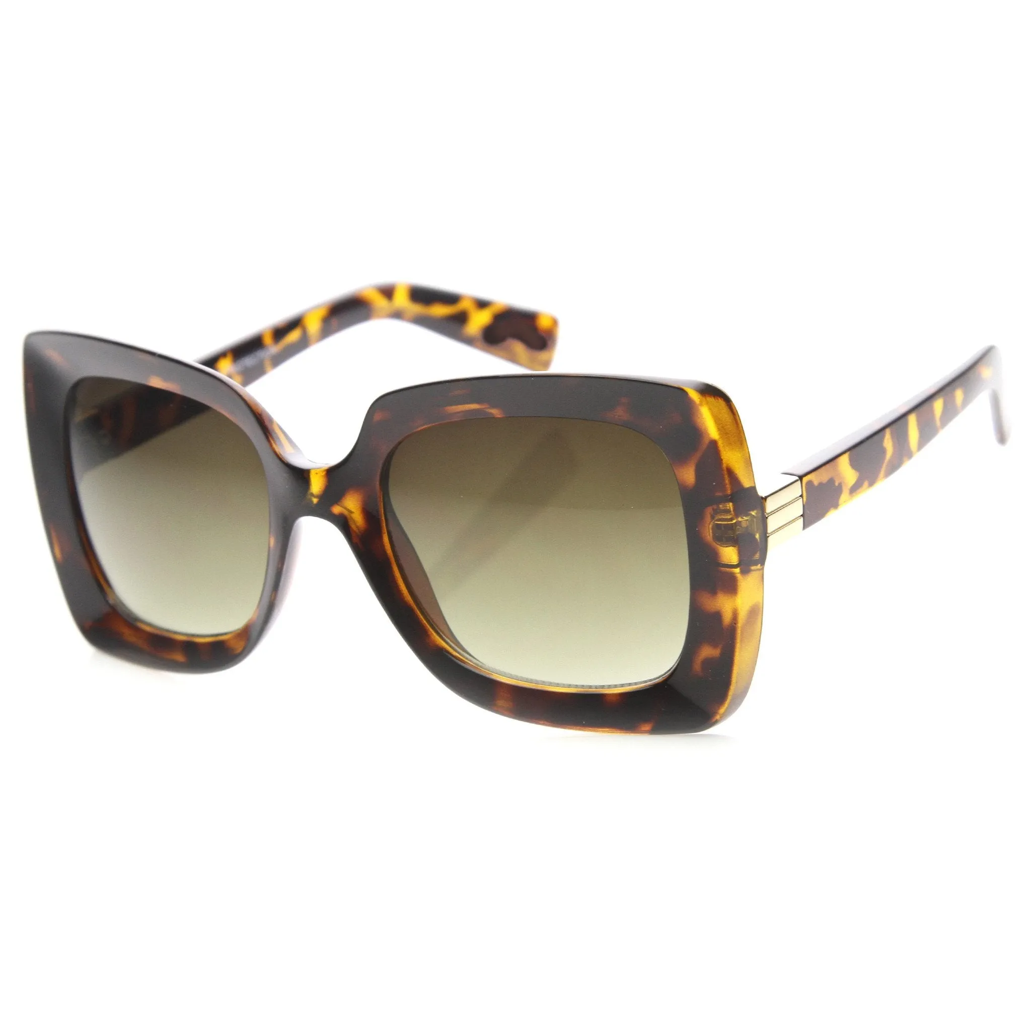 Women's Deep Square Butterfly Frame Oversize Sunglasses A019