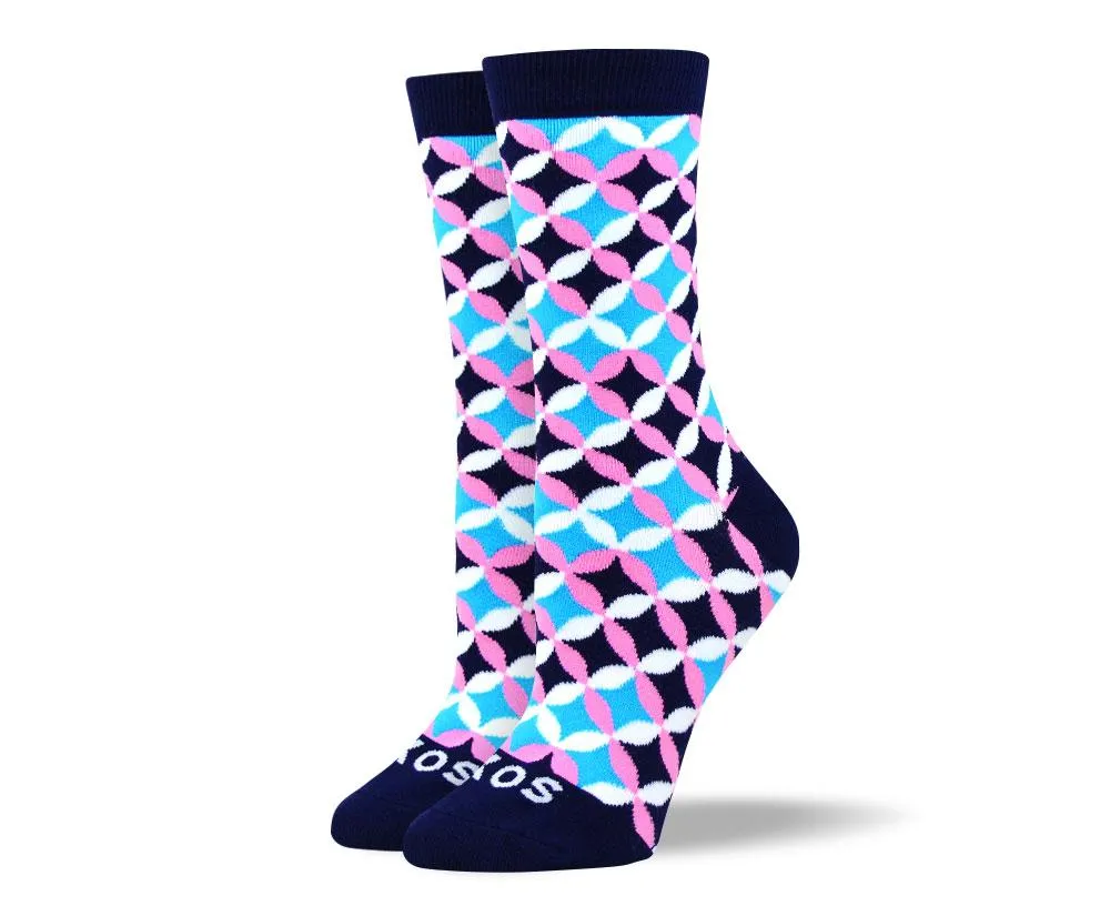 Women's Unique Blue Flower Petal Socks