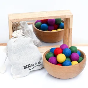 Wool Felt Balls in a Pouch -3cm 30 balls various colours