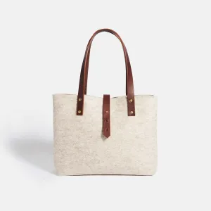 Wool Felt Tote Bag - Beige