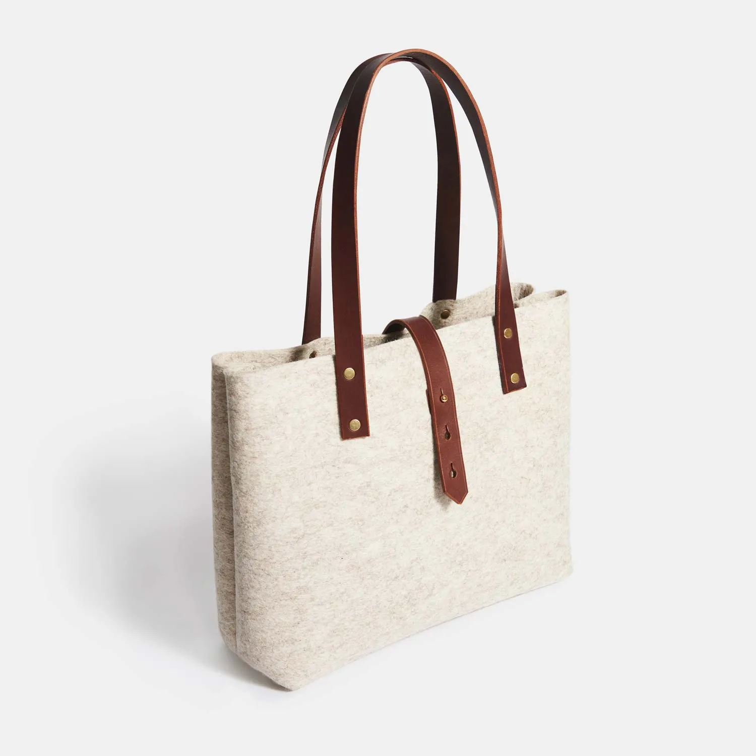 Wool Felt Tote Bag - Beige